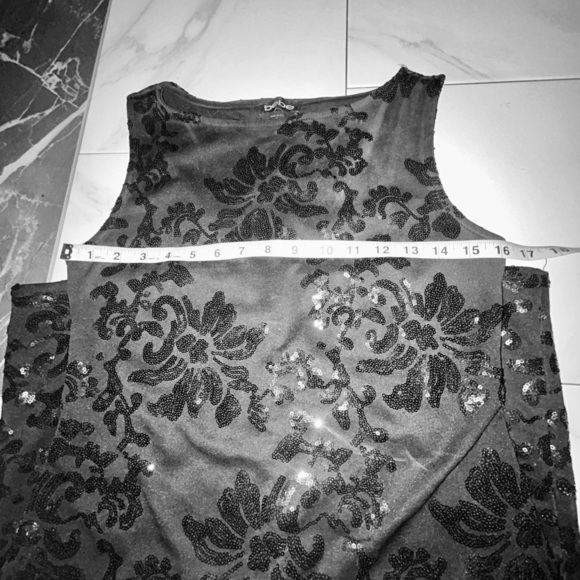 Bebe Black Sequin Cocktail Dress Sleeveless Size Small Like New - Picture 8 of 9